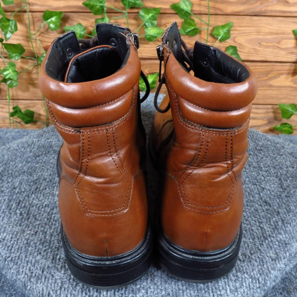 Alfani Mel Mens Combat Boots Size 11M Fashion Work Cognac Brown F0187
